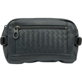ボッテガ・ヴェネタ BOTTEGA VENETA イントレチャート ウエストバッグ 368899 グレー レザー メンズ ボディバッグ