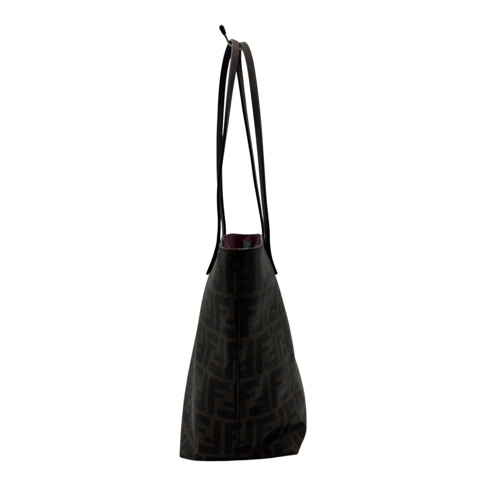 フェンディ FENDI ズッカ トートバッグ 8BH198 ブラウン PVC/レザー