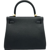 エルメス HERMES ケリー25 内縫い G刻印 ブラック ゴールド金具 シェーブル レディース ハンドバッグ ショルダーバッグ