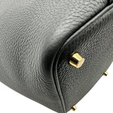 エルメス HERMES ピコタンロックPM G刻 ブラック ゴールド金具 トリヨン レディース ハンドバッグ
