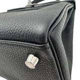 エルメス HERMES ケリー25 内縫い K刻印 ブラック シルバー金具 トゴ レディース ハンドバッグ