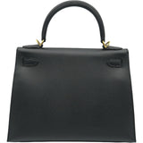 エルメス HERMES ケリー28 外縫い U刻印　(2022年製) ブラック ゴールド金具 エプソン レディース ハンドバッグ