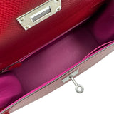 エルメス HERMES ケリー28 外縫い ヴェルソ U刻 ルージュグレナ/ローズパープル シルバー金具 エプソン レディース ショルダーバッグ