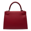 エルメス HERMES ケリー28 外縫い ヴェルソ U刻 ルージュグレナ/ローズパープル シルバー金具 エプソン レディース ショルダーバッグ