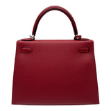 エルメス HERMES ケリー28 外縫い ヴェルソ U刻 ルージュグレナ/ローズパープル シルバー金具 エプソン レディース ショルダーバッグ