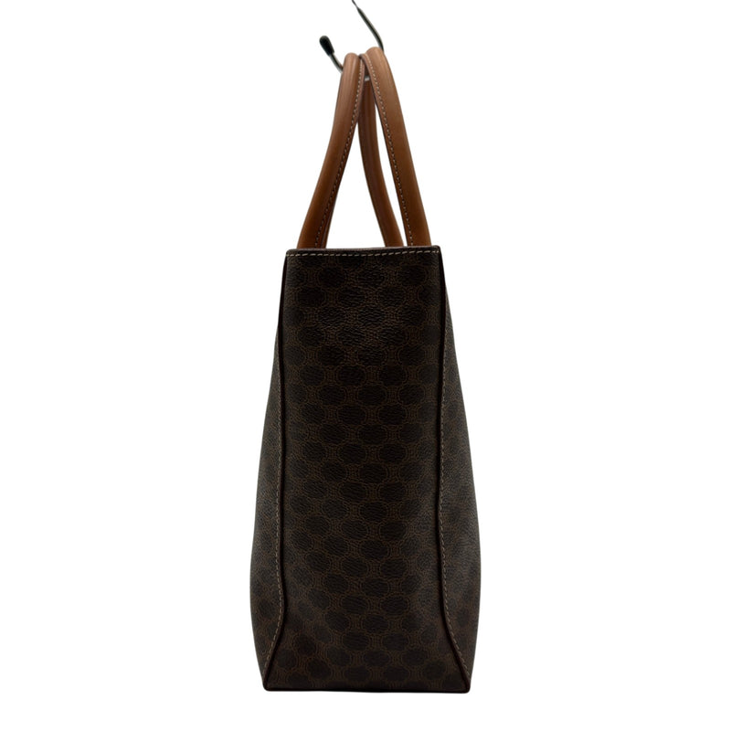 セリーヌ CELINE マカダム ハンドバッグ ブラウン PVC/レザー