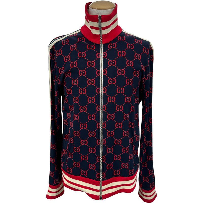 GUCCI GG柄 トラックジャケット ジャージ グッチ GUCCI GG総柄 トラックジャケット 496919 ネイビー コットン