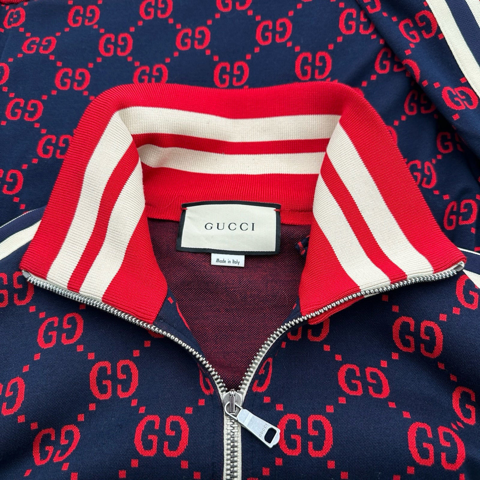 グッチ GUCCI GG総柄 トラックジャケット 496919 ネイビー コットン