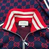 グッチ GUCCI GG総柄 トラックジャケット 496919 ネイビー コットン メンズ ジャージ