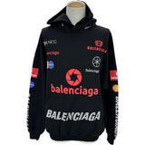 バレンシアガ BALENCIAGA トップリーグラウンド フーディ 767885 ブラック コットン メンズ パーカー