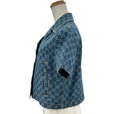 グッチ GUCCI GG総柄オープンカラー 半袖デニムシャツ 788680 ブルー デニム レディース 半袖シャツ