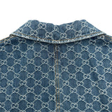 グッチ GUCCI GG総柄オープンカラー 半袖デニムシャツ 788680 ブルー デニム レディース 半袖シャツ