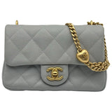 シャネル CHANEL マトラッセ ミニフラップバッグ AS3829 グレー ゴールド金具 キャビアスキン レディース ショルダーバッグ