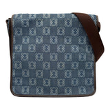 ロエベ LOEWE リピートアナグラム メッセンジャーバッグ ブルー デニム メンズ メッセンジャーバッグ