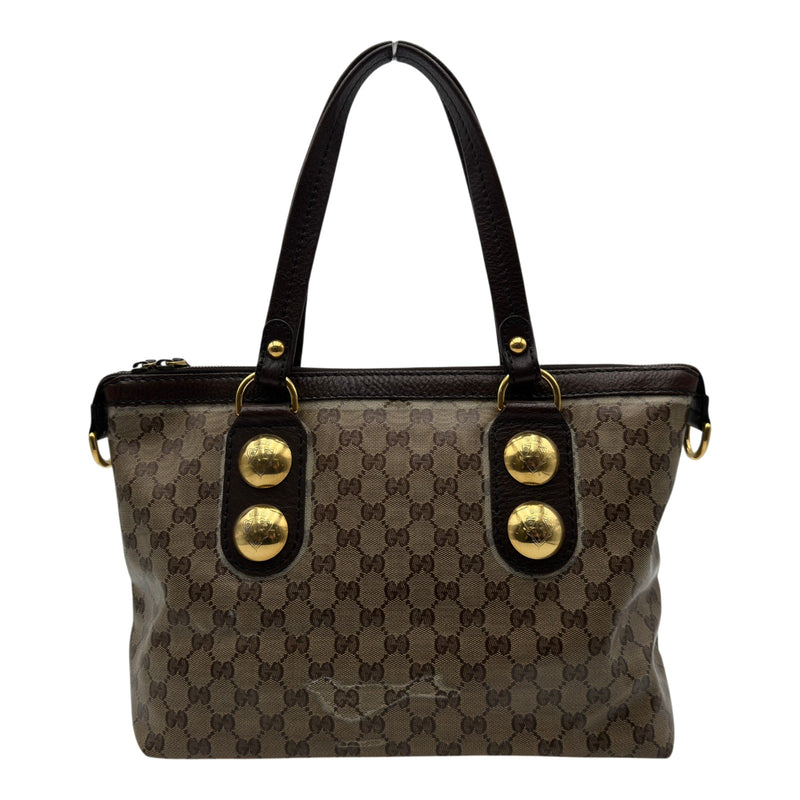 GUCCI グッチ クレスト レザートートバック グッチ GUCCI クレスト 207285 ブラウン クリスタルGG レディース