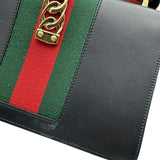 グッチ GUCCI シェリーライン シルヴィスモール 421882 ブラック ゴールド金具 レザー レディース ショルダーバッグ
