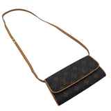 ルイ・ヴィトン LOUIS VUITTON ポシェット・ツインPM M51854 ブラウン モノグラム/レザー レディース ショルダーバッグ