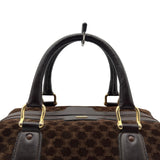 セリーヌ CELINE ミニマカダム スモールボストンバッグ ブラウン スエード レディース ボストンバッグ