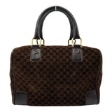 セリーヌ CELINE ミニマカダム スモールボストンバッグ ブラウン スエード レディース ボストンバッグ