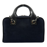 シャネル CHANEL ドーヴィル ボーリングバッグ A92749 ネイビー/ブラック シルバー金具 キャンバス/レザー レディース ショルダーバッグ