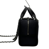 シャネル CHANEL ドーヴィル ボーリングバッグ A92749 ネイビー/ブラック シルバー金具 キャンバス/レザー レディース ショルダーバッグ