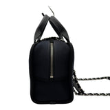 シャネル CHANEL ドーヴィル ボーリングバッグ A92749 ネイビー/ブラック シルバー金具 キャンバス/レザー レディース ショルダーバッグ