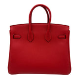 エルメス HERMES バーキン25 K刻 ルージュラデュー シルバー金具 トゴン レディース ハンドバッグ