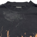 バレンシアガ BALENCIAGA ヘビーメタルロゴ ロングスリープTシャツ 739783 ブラック コットン メンズ 長袖Ｔシャツ