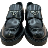 プラダ PRADA トライアングルロゴ チョコレートローファー 2DE127 ブラック レザー レディース ローファー