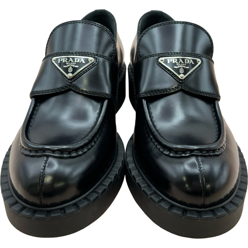 プラダ PRADA トライアングルロゴ チョコレートローファー 2DE127