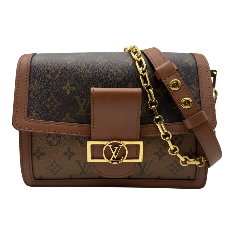 ルイヴィトン モノグラム リバース ドーフィーヌ MM ハンドバッグ 肩掛け ルイ・ヴィトン LOUIS VUITTON ドーフィーヌMM M45958 ブラウン