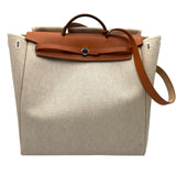 エルメス HERMES エールバッグMM □C刻 アイボリー/ゴールド トワル/ハンター レディース ショルダーバッグ