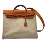 エルメス HERMES エールバッグMM □C刻 アイボリー/ゴールド トワル/ハンター レディース ショルダーバッグ