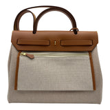 エルメス HERMES エールバッグジップPM W刻 エクリュ/ゴールド ゴールド金具 トワル/ハンター レディース ショルダーバッグ