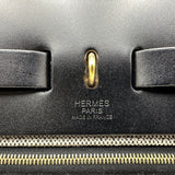 エルメス HERMES エールバッグジップPM W刻 ブラック/エクリュ ゴールド金具 トワル/ハンター レディース ショルダーバッグ