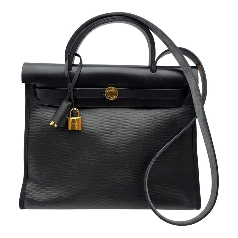 エルメス HERMES エールバッグジップPM W刻 ブラック/エクリュ