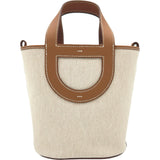 エルメス HERMES インザループ18 W刻印 エクリュ/ゴールド シルバー金具 トワル スイフト レディース ハンドバッグ