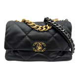 シャネル CHANEL CHANEL19 ラージバッグ AS1161 ブラック ゴールド金具 シャイニーラムスキン レディース ショルダーバッグ