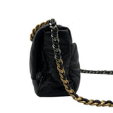 シャネル CHANEL CHANEL19 ラージバッグ AS1161 ブラック ゴールド金具 シャイニーラムスキン レディース ショルダーバッグ
