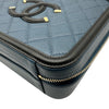シャネル CHANEL CCフィグリーバニティバッグ A93343 28番台 ブルー/ブラック ゴールド金具 キャビアスキン レディース ショルダーバッグ