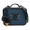 シャネル CHANEL CCフィグリーバニティバッグ A93343 28番台 ブルー/ブラック ゴールド金具 キャビアスキン レディース ショルダーバッグ