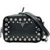 プラダ PRADA クリスタル スタッズ ミニカメラバッグ 1NF674 ブラック パテント レディース ショルダーバッグ