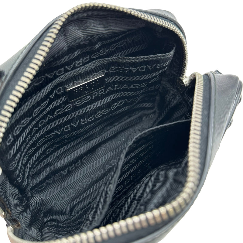 プラダ PRADA クリスタル スタッズ ミニカメラバッグ 1NF674 ブラック