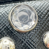 プラダ PRADA クリスタル スタッズ ミニカメラバッグ 1NF674 ブラック パテント レディース ショルダーバッグ