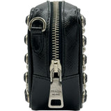プラダ PRADA クリスタル スタッズ ミニカメラバッグ 1NF674 ブラック パテント レディース ショルダーバッグ
