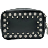 プラダ PRADA クリスタル スタッズ ミニカメラバッグ 1NF674 ブラック パテント レディース ショルダーバッグ