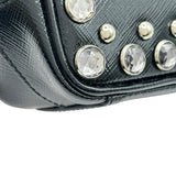 プラダ PRADA クリスタル スタッズ ミニカメラバッグ 1NF674 ブラック パテント レディース ショルダーバッグ