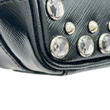プラダ PRADA クリスタル スタッズ ミニカメラバッグ 1NF674 ブラック パテント レディース ショルダーバッグ
