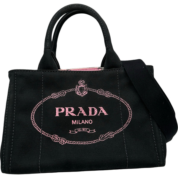 PRADA プラダ カナパ ミニ キャンバス 黒 ブラック ノベルティ プラダ PRADA カナパミニ 1BG439 ブラック キャンバス レディース
