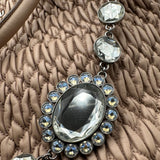 ミュウミュウ miu miu マテラッセ ナッパ クリスタル ハンドバッグ RN0896 ピンク レザー レディース ハンドバッグ